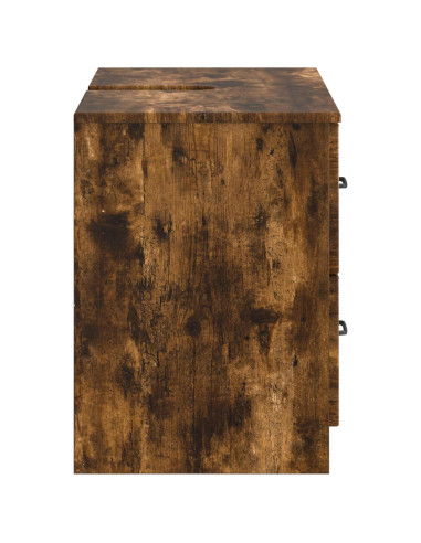 Armadio per Lavabo da Bagno UTRECHT Rovere Fumo 82 x 41 x 56 cm