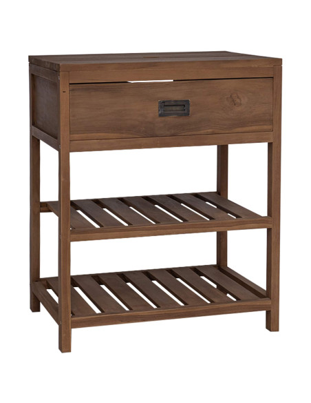 Mobile da Bagno Naturale 60 x 45 x 75 cm Legno di teak solido