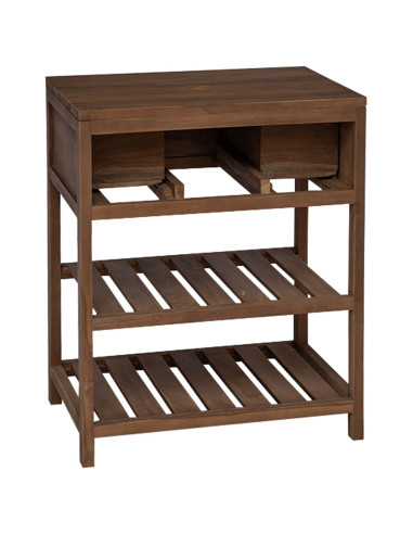 Mobile da Bagno Naturale 60 x 45 x 75 cm Legno di teak solido