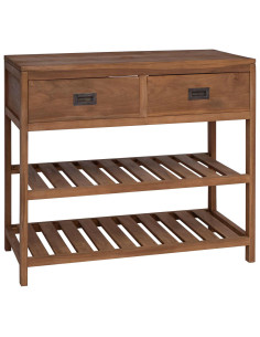 Mobile da Bagno Naturale 90 x 45 x 75 cm Legno di teak solido