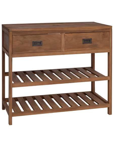Mobile da Bagno Naturale 90 x 45 x 75 cm Legno di teak solido