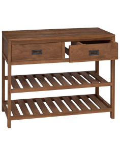 Mobile da Bagno Naturale 90 x 45 x 75 cm Legno di teak solido 2