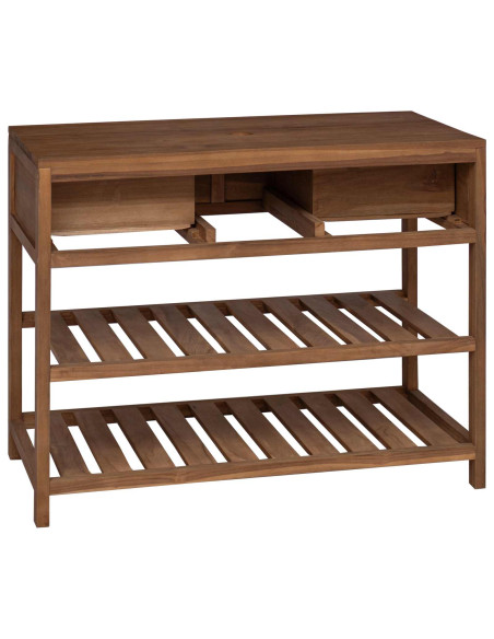 Mobile da Bagno Naturale 90 x 45 x 75 cm Legno di teak solido