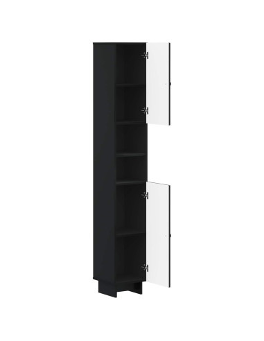 Armadio da Bagno con Ripiano Aperto EDE Nero 30 x 31 x 190 cm