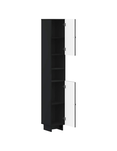 Armadio da Bagno con Ripiano Aperto EDE Nero 30 x 31 x 190 cm