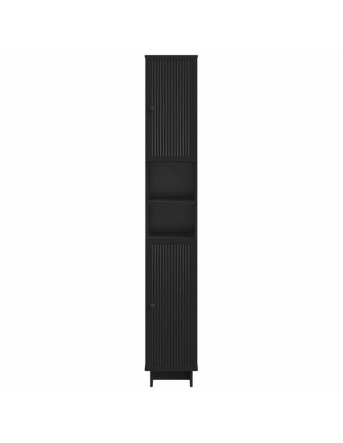 Armadio da Bagno con Ripiano Aperto EDE Nero 30 x 31 x 190 cm