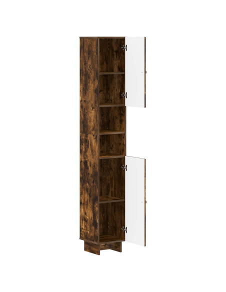 Armadio da Bagno con Ripiano Aperto EDE Rovere Fumo