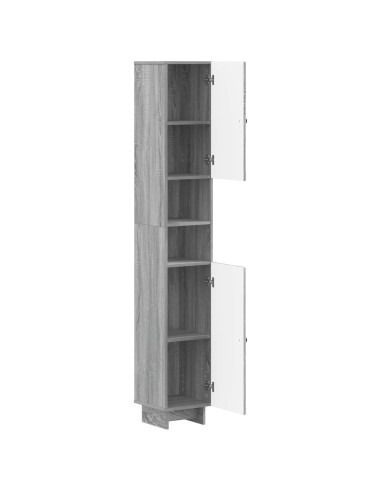 Armadio da Bagno con Ripiano Aperto EDE Sonoma grigio