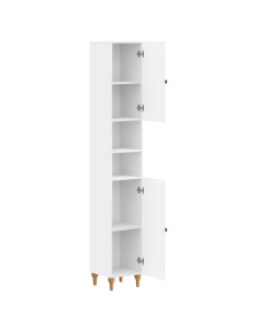 Armadio da Bagno con Ripiano Aperto ALKMAAR Bianco 2