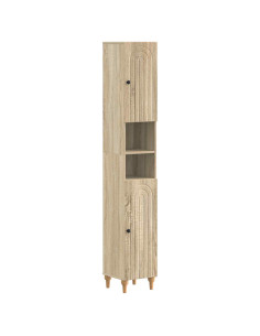 Armadio da Bagno con Ripiano Aperto ALKMAAR Rovere Sonoma