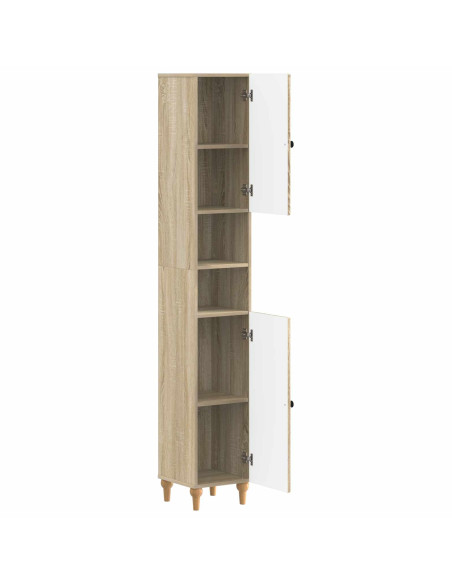 Armadio da Bagno con Ripiano Aperto ALKMAAR Rovere Sonoma