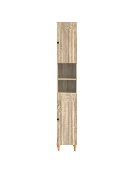 Armadio da Bagno con Ripiano Aperto ALKMAAR Rovere Sonoma