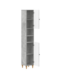 Armadio da Bagno con Ripiano Aperto ALKMAAR Grigio Cemento 2