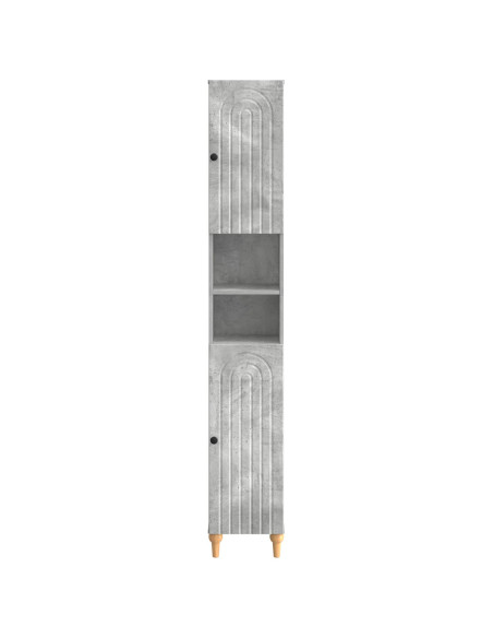 Armadio da Bagno con Ripiano Aperto ALKMAAR Grigio Cemento