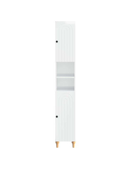Armadio da Bagno con Ripiano Aperto ALKMAAR Bianco Lucido