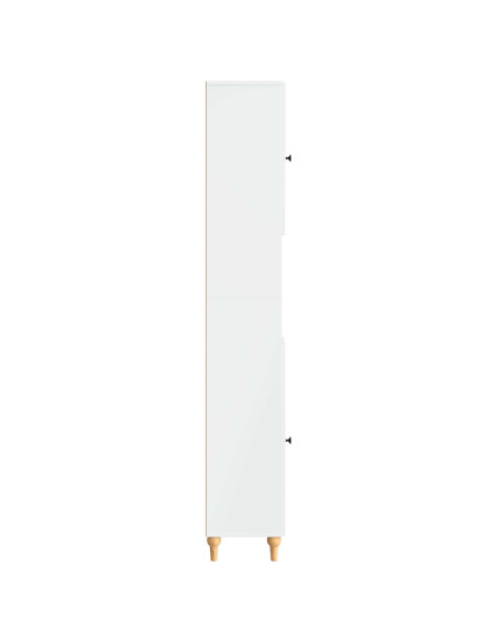 Armadio da Bagno con Ripiano Aperto ALKMAAR Bianco Lucido