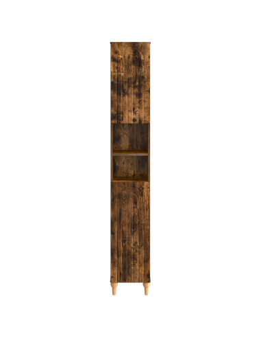 Armadio da Bagno con Ripiano Aperto ALKMAAR Rovere Fumo