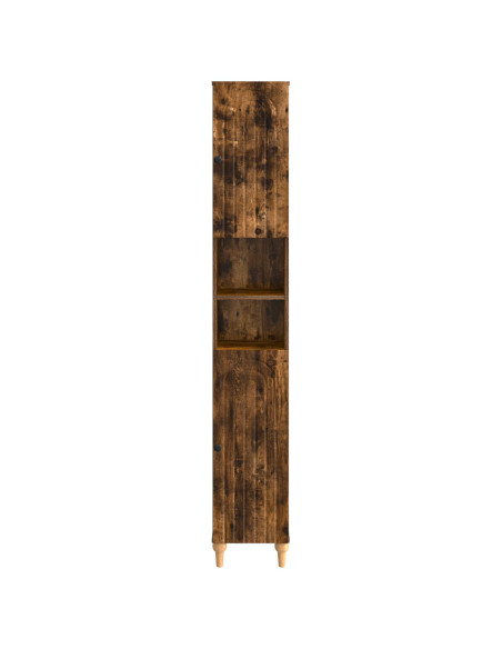 Armadio da Bagno con Ripiano Aperto ALKMAAR Rovere Fumo