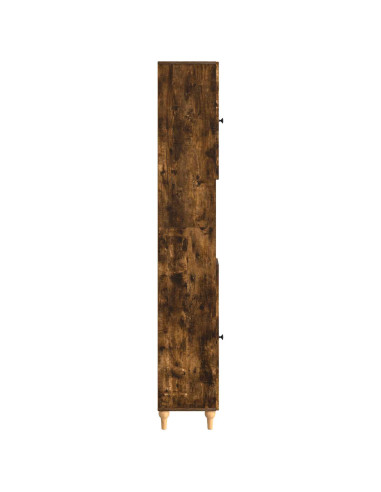 Armadio da Bagno con Ripiano Aperto ALKMAAR Rovere Fumo