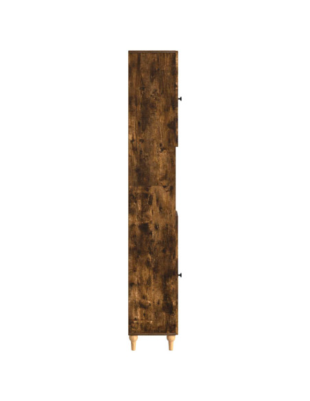 Armadio da Bagno con Ripiano Aperto ALKMAAR Rovere Fumo