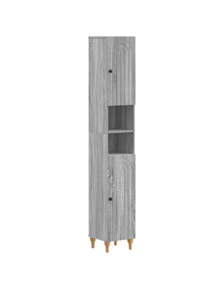 Armadio da Bagno con Ripiano Aperto ALKMAAR Sonoma grigio