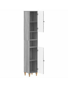 Armadio da Bagno con Ripiano Aperto ALKMAAR Sonoma grigio 2