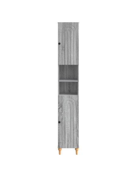 Armadio da Bagno con Ripiano Aperto ALKMAAR Sonoma grigio