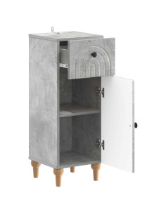 Mobiletto da Bagno ALKMAAR Grigio Cemento 30 x 31 x 80 cm 2