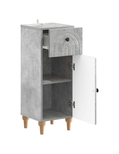 Mobiletto da Bagno ALKMAAR Grigio Cemento 30 x 31 x 80 cm