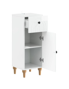 Mobiletto da Bagno ALKMAAR Bianco Lucido 30 x 31 x 80 cm 2