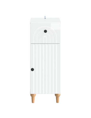 Mobiletto da Bagno ALKMAAR Bianco Lucido 30 x 31 x 80 cm