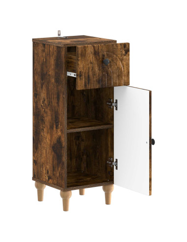 Mobiletto da Bagno ALKMAAR Rovere Fumo 30 x 31 x 80 cm