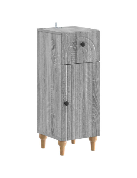 Mobiletto da Bagno ALKMAAR Sonoma grigio 30 x 31 x 80 cm
