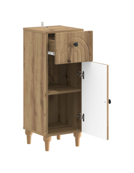 Mobiletto da Bagno ALKMAAR Rovere Artigianale 30 x 31 x 80 cm