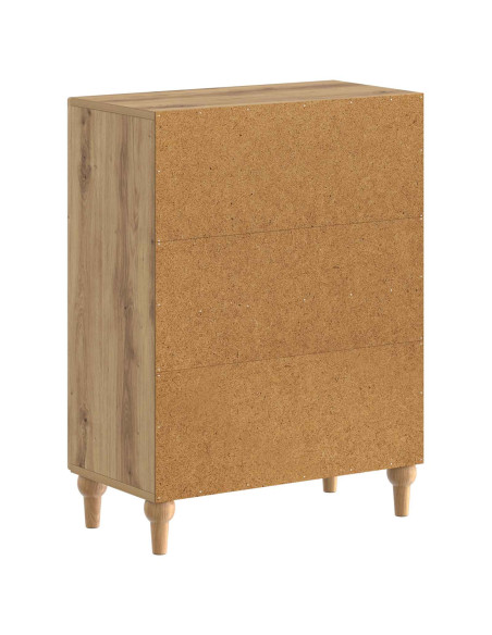 Mobiletto da Bagno ALKMAAR Rovere Artigianale 59,5 x 31 x 80 cm