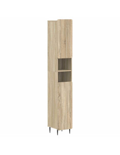 Armadio da Bagno con Ripiano Aperto ZWOLLE Rovere Sonoma