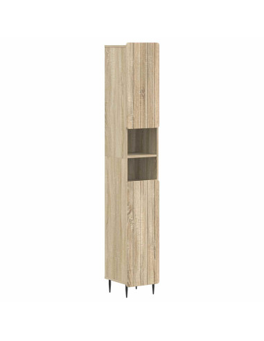 Armadio da Bagno con Ripiano Aperto ZWOLLE Rovere Sonoma