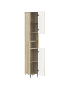 Armadio da Bagno con Ripiano Aperto ZWOLLE Rovere Sonoma 2