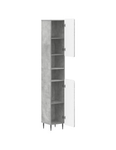 Armadio da Bagno con Ripiano Aperto ZWOLLE Grigio Cemento 2