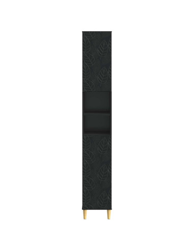 Armadio da Bagno con Ripiano Aperto DELFT Nero 30 x 31 x 190 cm