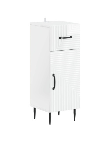 Mobiletto da Bagno HAARLEM Bianco Lucido 30 x 31 x 80 cm