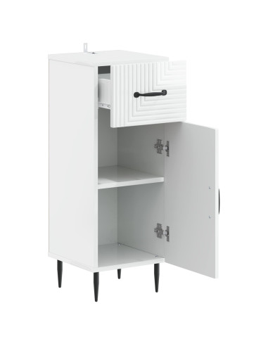 Mobiletto da Bagno HAARLEM Bianco Lucido 30 x 31 x 80 cm