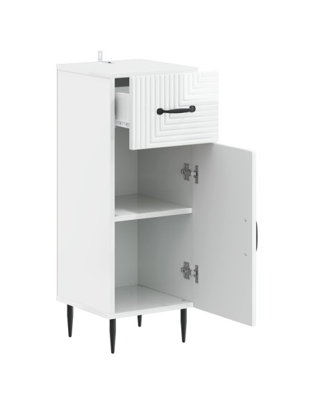Mobiletto da Bagno HAARLEM Bianco Lucido 30 x 31 x 80 cm