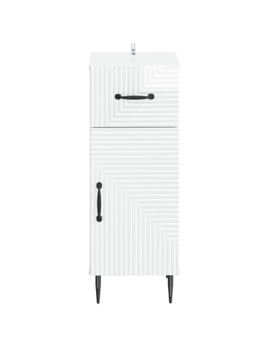 Mobiletto da Bagno HAARLEM Bianco Lucido 30 x 31 x 80 cm