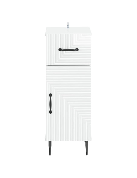 Mobiletto da Bagno HAARLEM Bianco Lucido 30 x 31 x 80 cm