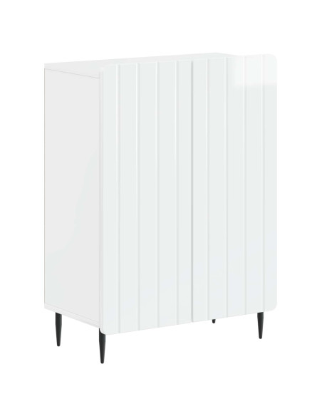 Mobiletto da Bagno ZWOLLE Bianco Lucido 59,5 x 31 x 79,5 cm