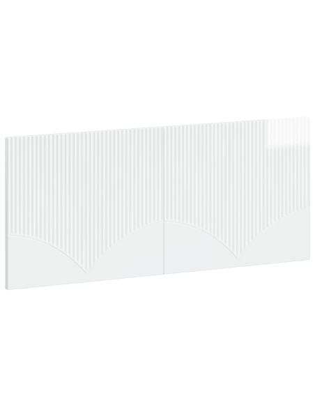 Testiera da Muro HOORN Bianco Lucido Legno ingegnerizzato