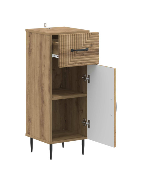 Mobiletto da Bagno HAARLEM Rovere Artigianale 30 x 31 x 80 cm
