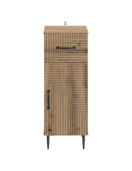 Mobiletto da Bagno HAARLEM Rovere Artigianale 30 x 31 x 80 cm