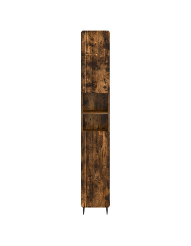 Armadio da Bagno con Ripiano Aperto ZWOLLE Rovere Fumo